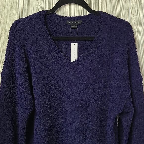 Sanctuary V Neck Knit Sweater Dark Grape Womens Size Medium NWT - Picture 2 of 12